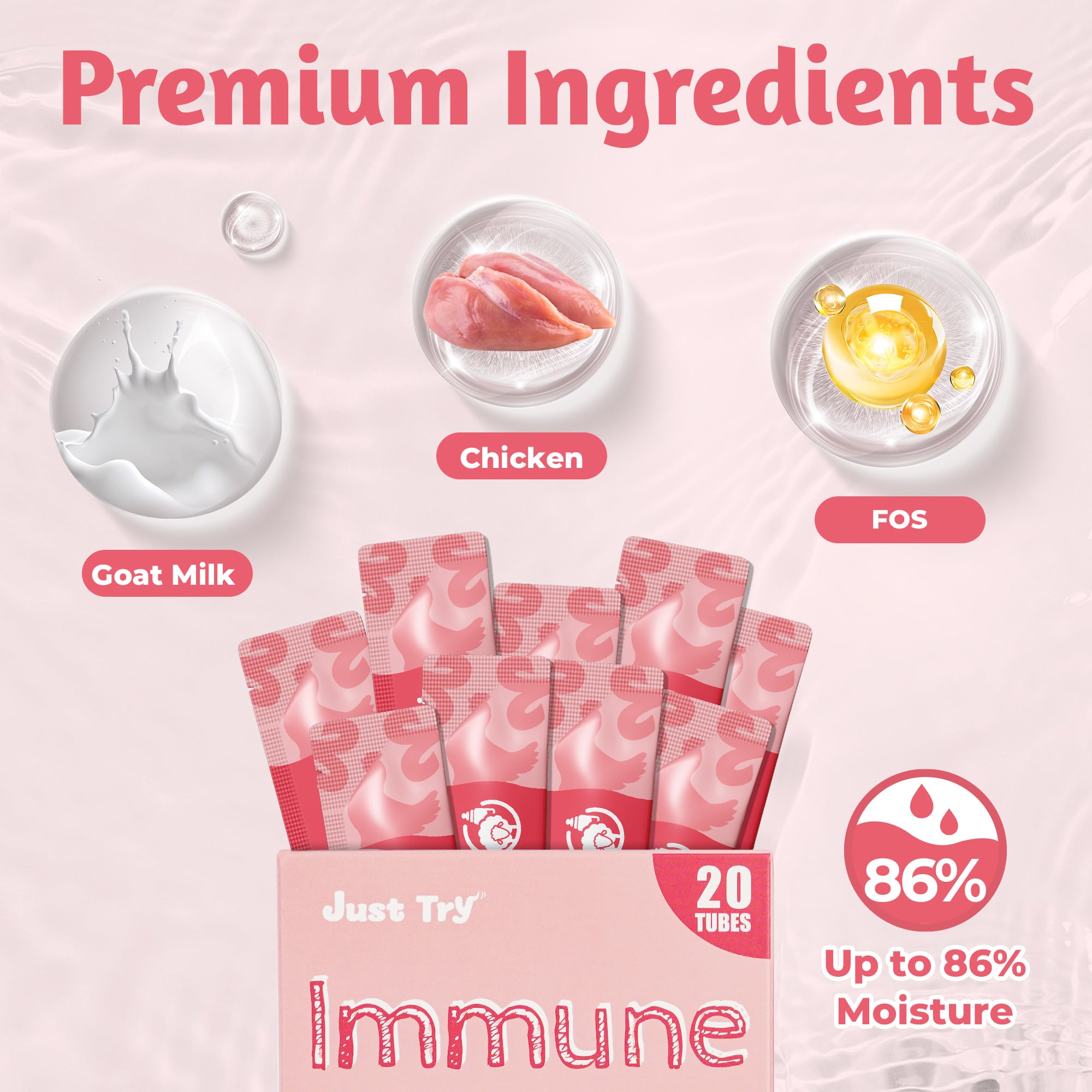 JUSTTRY Kitten Lickable Puree Treats  –20 Tubes Creamy Lickable Purée with DHA, EPA, Vitamin E & Taurine for Immune Support ,0.5oz Each-CritterCorner