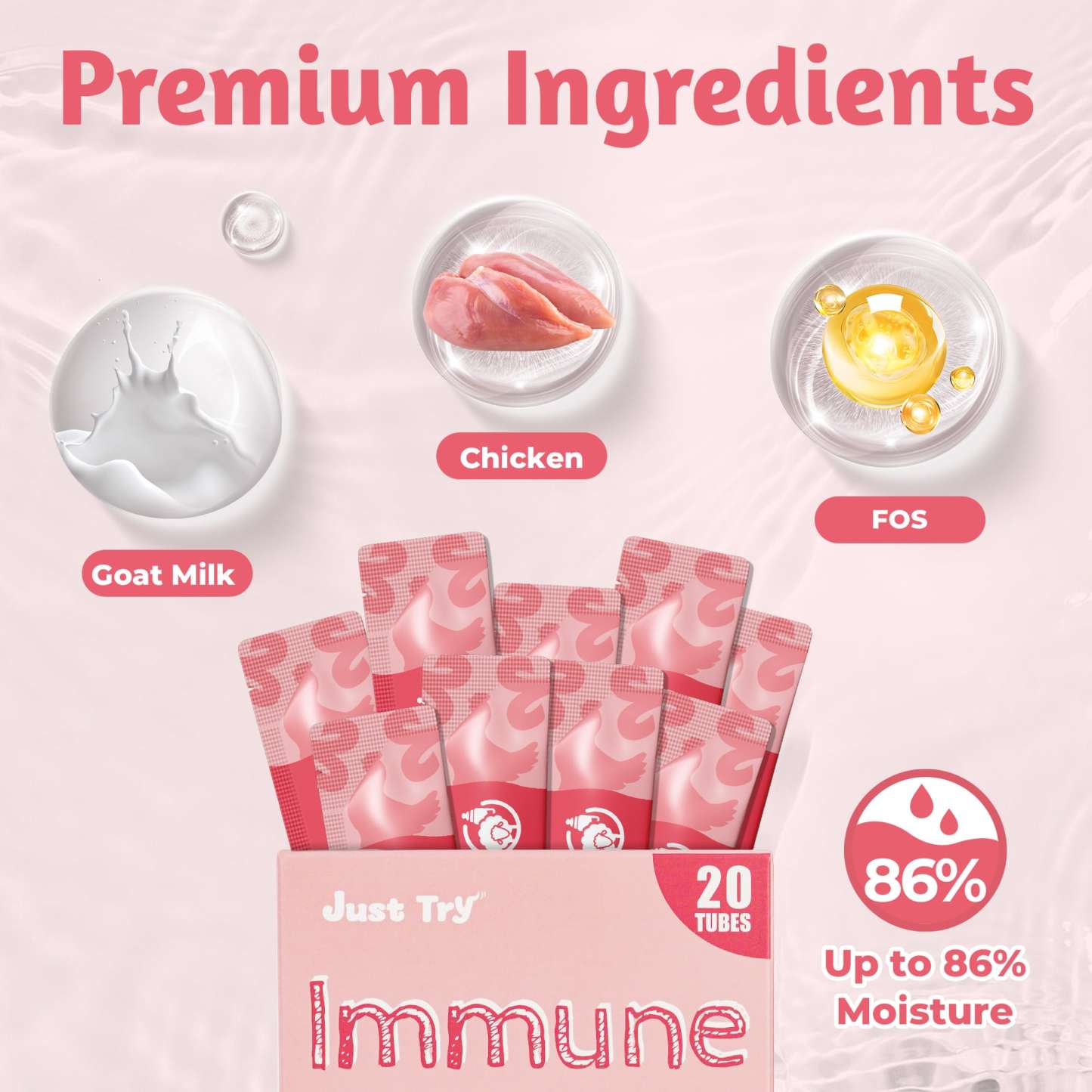 JUSTTRY Kitten Lickable Puree Treats  –20 Tubes Creamy Lickable Purée with DHA, EPA, Vitamin E & Taurine for Immune Support ,0.5oz Each-CritterCorner