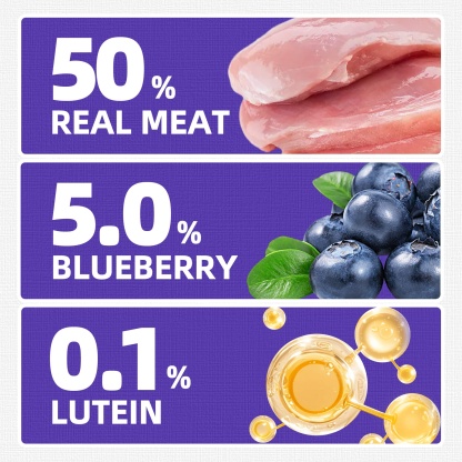 JUSTTRY Blueberry Cat Treats – Gluten-Free Low-Calorie Snacks with Natural Chicken Flavor for Indoor Cats, 16oz-CritterCorner