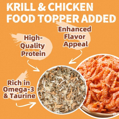 JUSTTRY Freeze-Dried Krill & Chicken Cat Treats – Real Antarctic Krill with Omega-3 for Skin & Coat Health, Dental Care & Training Snacks, High Protein 16oz-CritterCorner