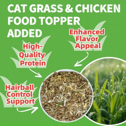 JUSTTRY Cat Grass & Chicken Cat Treats - Hairball Control Dental Care High Protein Cat Treats for Indoor Cats, Training Snacks, 16oz-CritterCorner