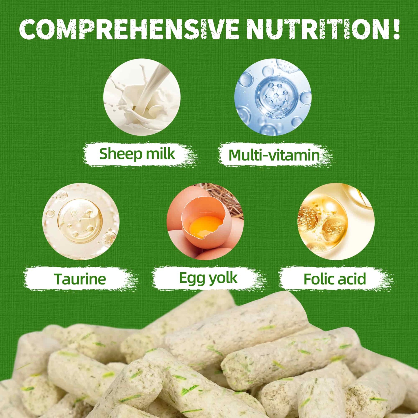 JUSTTRY Freeze-Dried Cat Grass Teething Sticks with Chicken – Natural Training Treats & Food Topper for Hairball Control, Teeth Cleaning & Dental Health, 6.34oz-CritterCorner