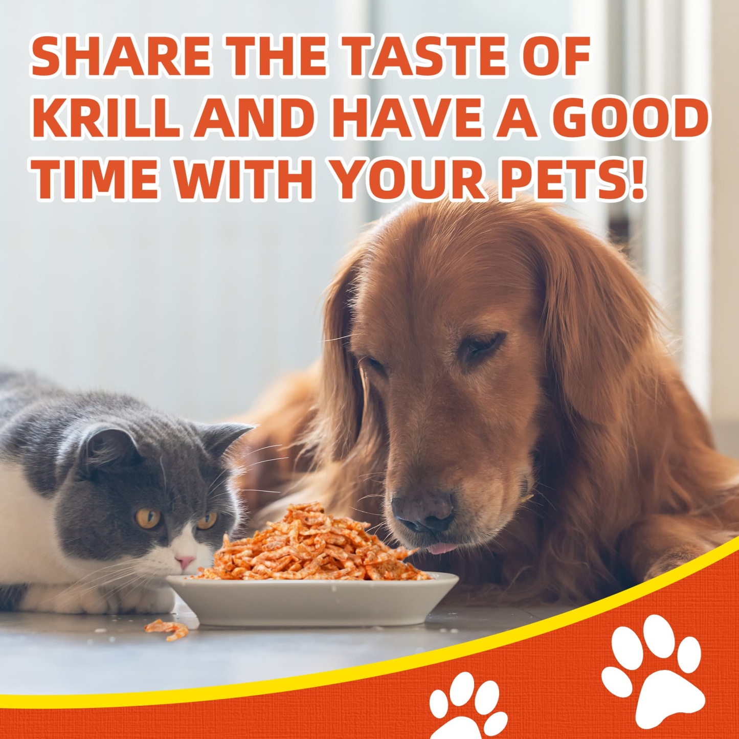 JUSTTRY Freeze-Dried Antarctic krill – Grain-Free High-Protein Dog & Cat Treats with Omega-3 for Skin & Coat, 4.6oz-CritterCorner