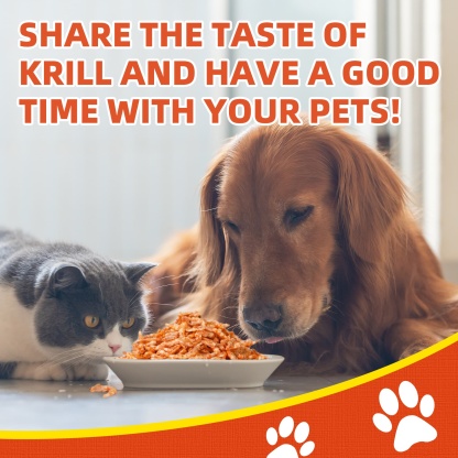 JUSTTRY Freeze-Dried Antarctic krill – Grain-Free High-Protein Dog & Cat Treats with Omega-3 for Skin & Coat, 4.6oz-CritterCorner