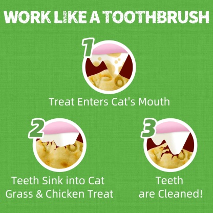 JUSTTRY Cat Grass & Chicken Cat Treats - Hairball Control Dental Care High Protein Cat Treats for Indoor Cats, Training Snacks, 16oz-CritterCorner
