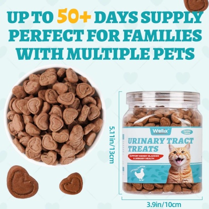 Wellix Urinary Tract Treats for Cats – 13.5oz Chicken-Flavored Biscuits with Dandelion & Cranberry, Supports Urinary Tract Health for Indoor Cats & Kittens-CritterCorner
