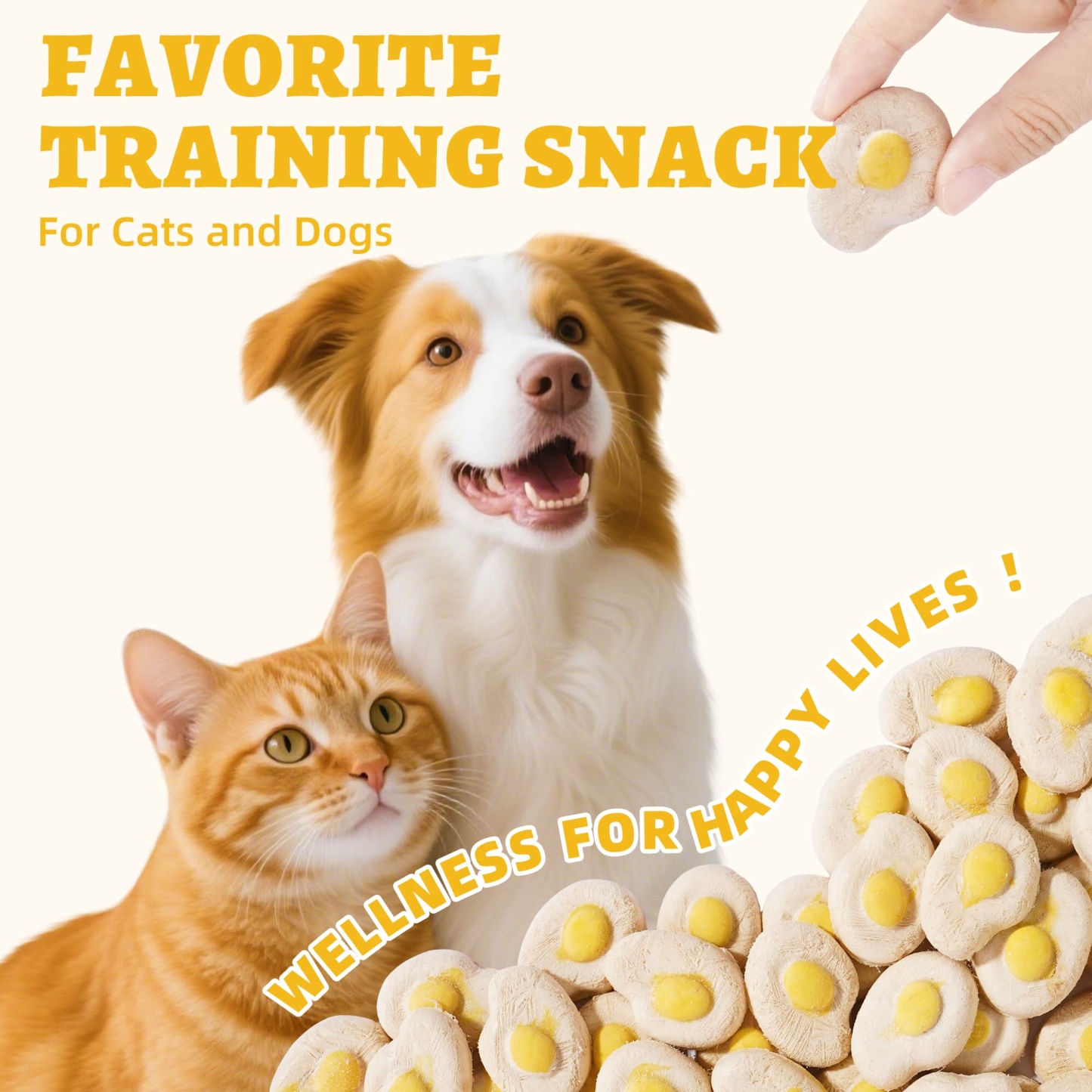 Wellix SunnyBites Freeze Dried Chicken Treats for Dogs and Cats - Healthy Egg & Chicken Snacks for Training - Supports Immunity & Gut Health - 3.5oz-CritterCorner