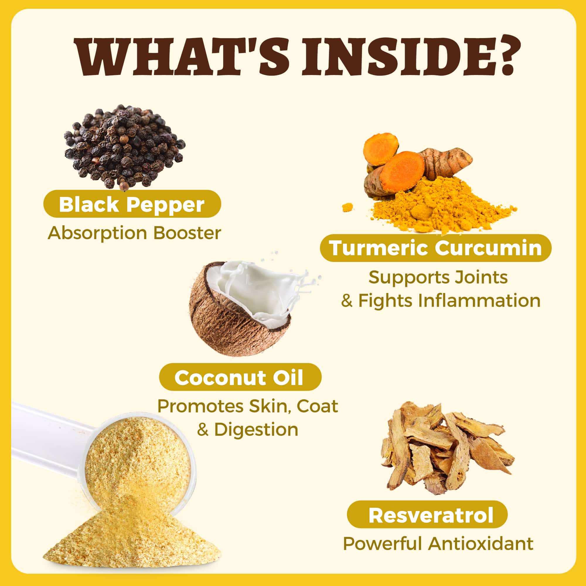 Wellix Turmeric Powder for Dogs & Cats - Easy Absorb Natural Turmeric Hip & Joint Supplement for Pain Relief & Anti-Inflammatory - 250g-CritterCorner