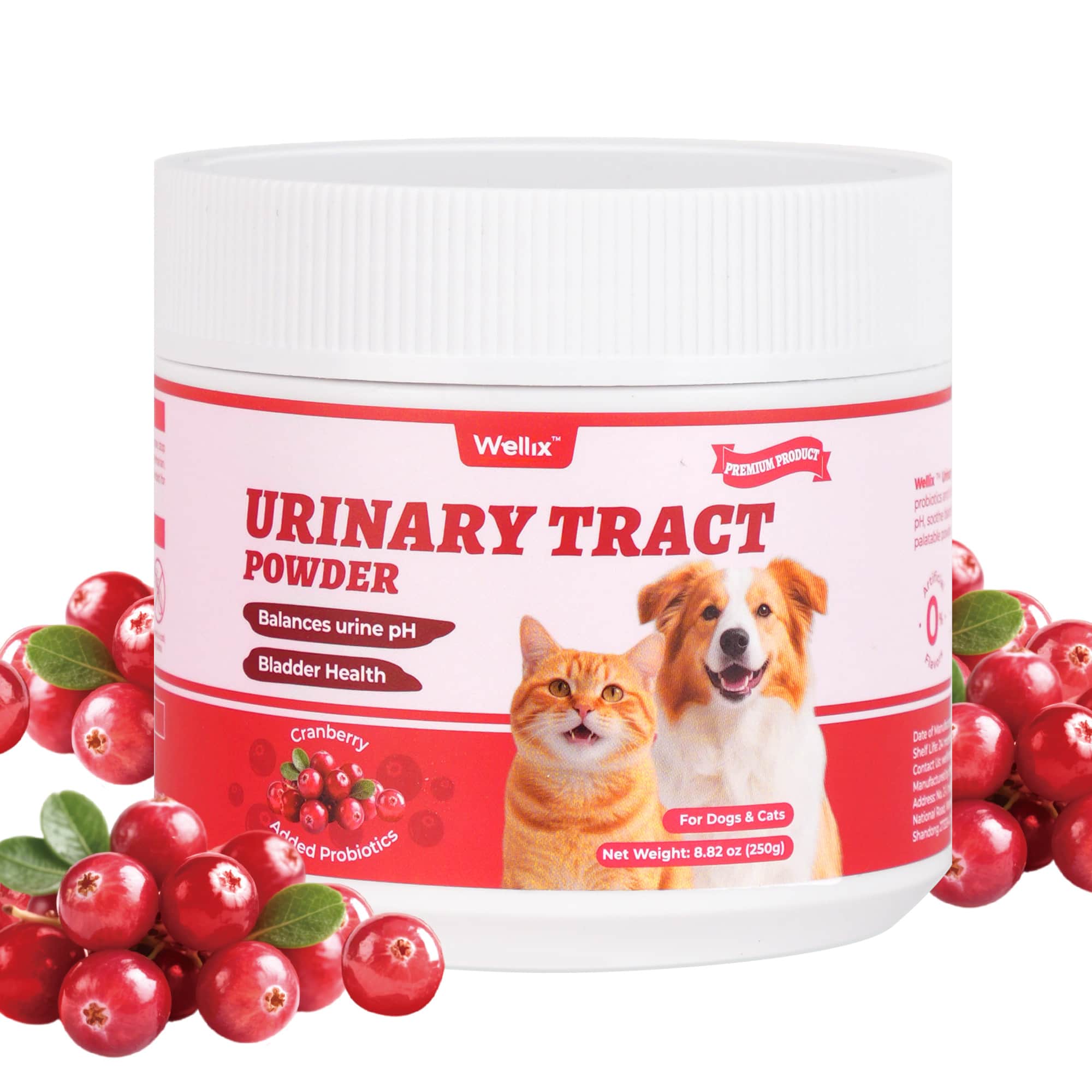 Wellix Urinary Powder for Dogs & Cats – 8.8 oz with D-Mannose & Cranberry Powder for UTI, Bladder & Kidney Support-CritterCorner