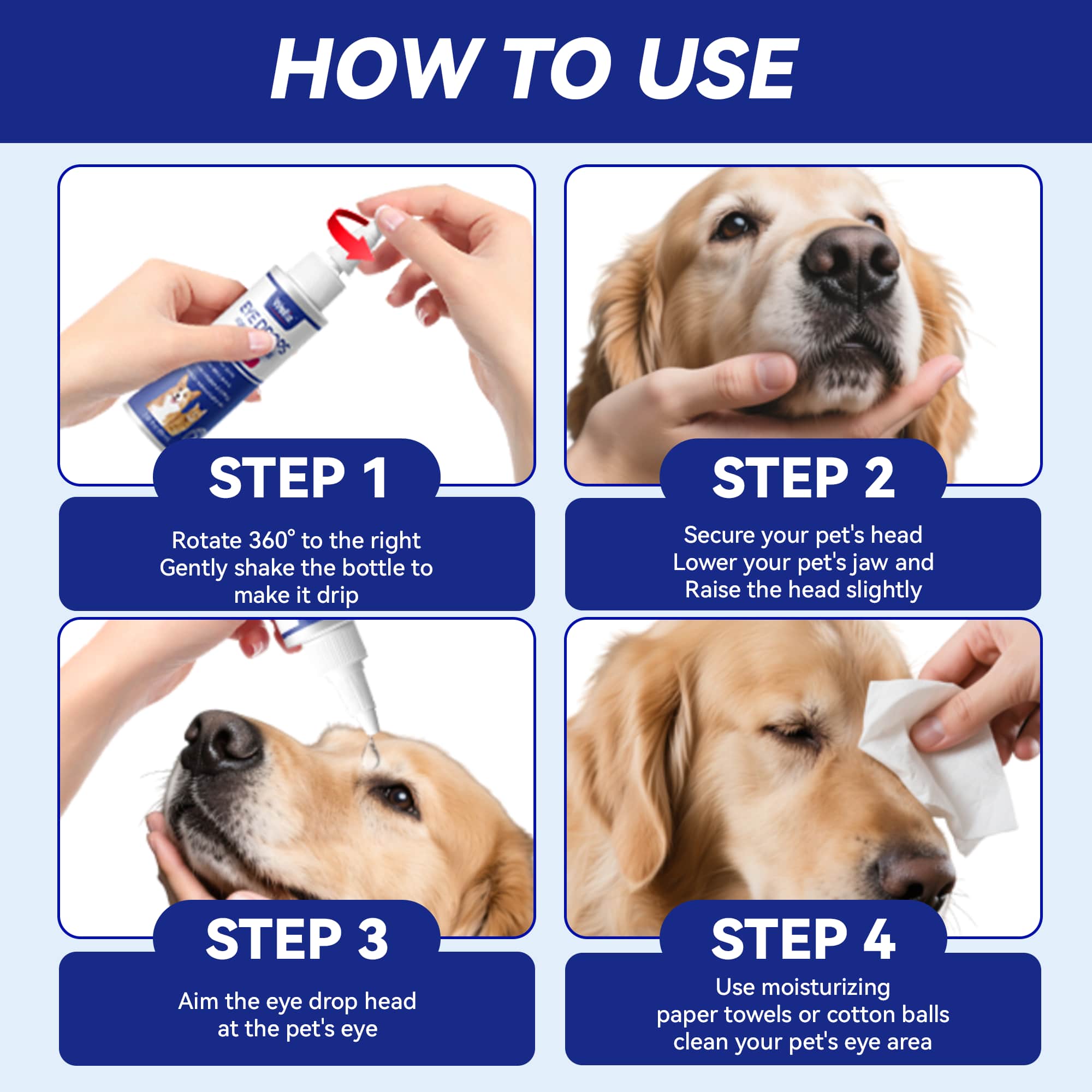 Wellix Pet Eye Drops – 60ml Blueberry Soothing Formula for Eye Allergy & Infection Treatment -CritterCorner