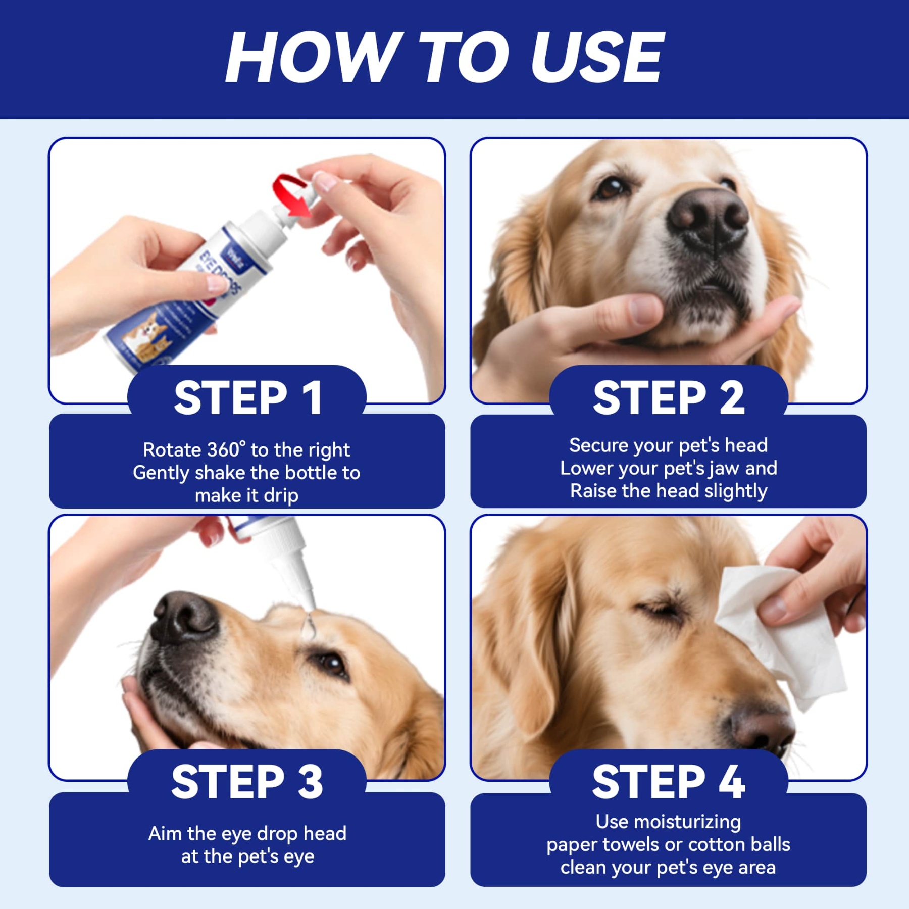 Wellix Pet Eye Drops – 60ml Blueberry Soothing Formula for Eye Allergy & Infection Treatment -CritterCorner