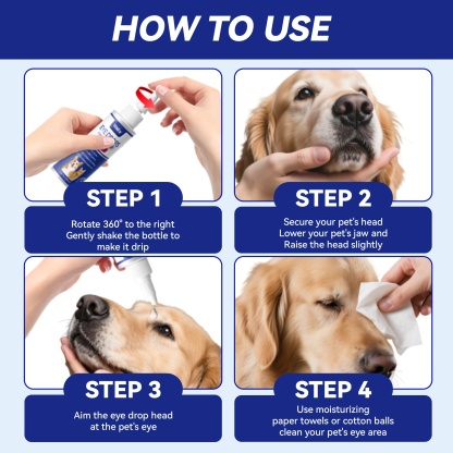 Wellix Pet Eye Drops – 60ml Blueberry Soothing Formula for Eye Allergy & Infection Treatment -CritterCorner