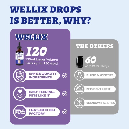 Wellix Bacon-Flavored Liquid Melatonin Drops for Dogs & Cats – 4 oz Calming Aid for Sleep, Stressful Events, Travel & Grooming-CritterCorner