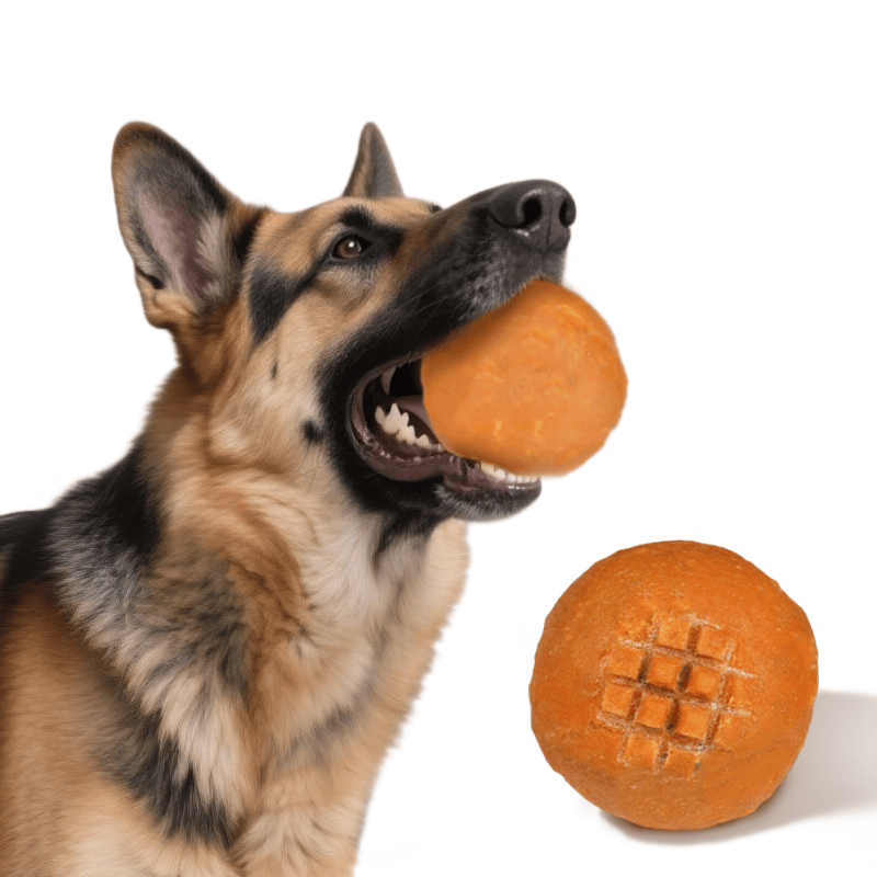 Wellix Handmade Beef Hide Treat Ball – 5.23oz (150g) Natural Beef & Chicken Chew for Dogs, Durable & Dental Health-CritterCorner
