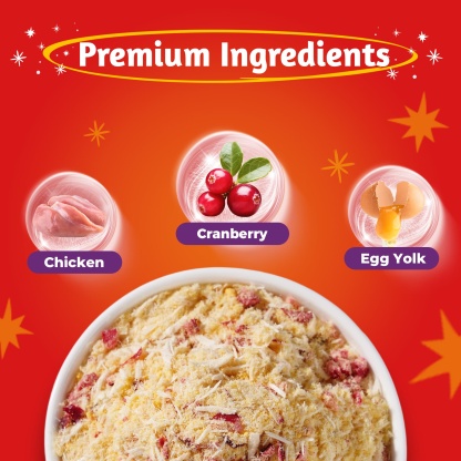 JUSTTRY Cranberry Freeze-Dried Food Toppers – Chicken,  Egg Yolk, Cranberry, High-Protein for Kidney Bladder UT Support For Dogs & Cats, 8oz-CritterCorner