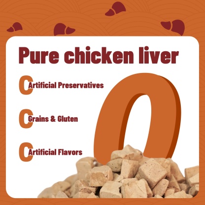 JUSTTRY Freeze-Dried Chicken Liver  – Single-Ingredient Dog Treats & Cat Treats,High-Protein, Rich in Iron & Vitamin A, Ideal for Training Treats, 8.71oz-CritterCorner