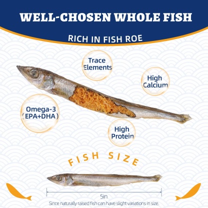 JUSTTRY Freeze-Dried Capelin Fish – Raw Dog Treats,Single-Ingredient Dog & Cat Snacks, High-Protein & Omega-3 for Skin Health, 10.58oz-CritterCorner