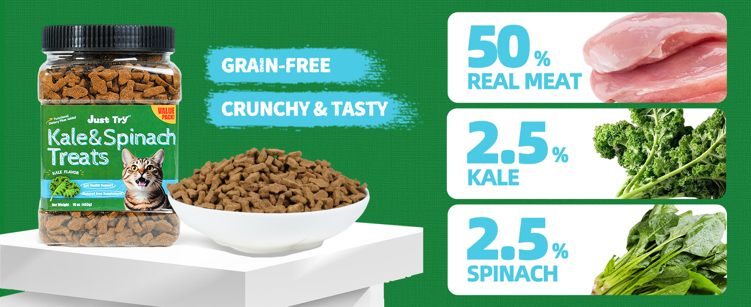 Kale &amp; Spinach Cat Treats for Indoor Cats