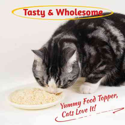 JUSTTRY Fish Roe Freeze-Dried Food Toppers – Chicken & Egg Yolk & Fish Roe, High-Protein for Dogs & Cats, Omega-3 Supports Skin & Coat Health, 8oz-CritterCorner