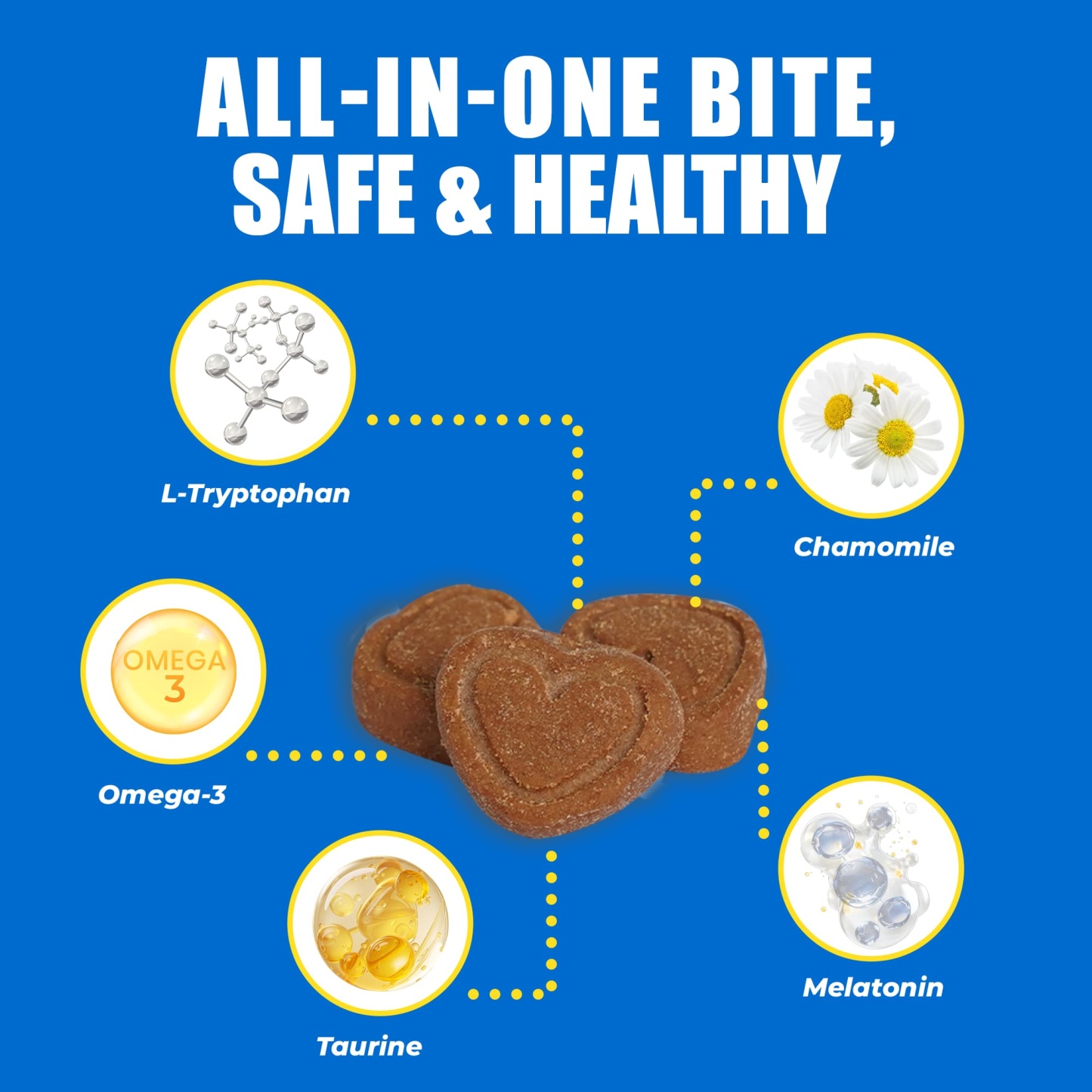 JUSTTRY Cat Calming Treats Cat Supplements – Chicken Flavor with Chamomile, L-Tryptophan & Melatonin for Anxiety & Sleep, 300 Bites, 6.35oz-CritterCorner