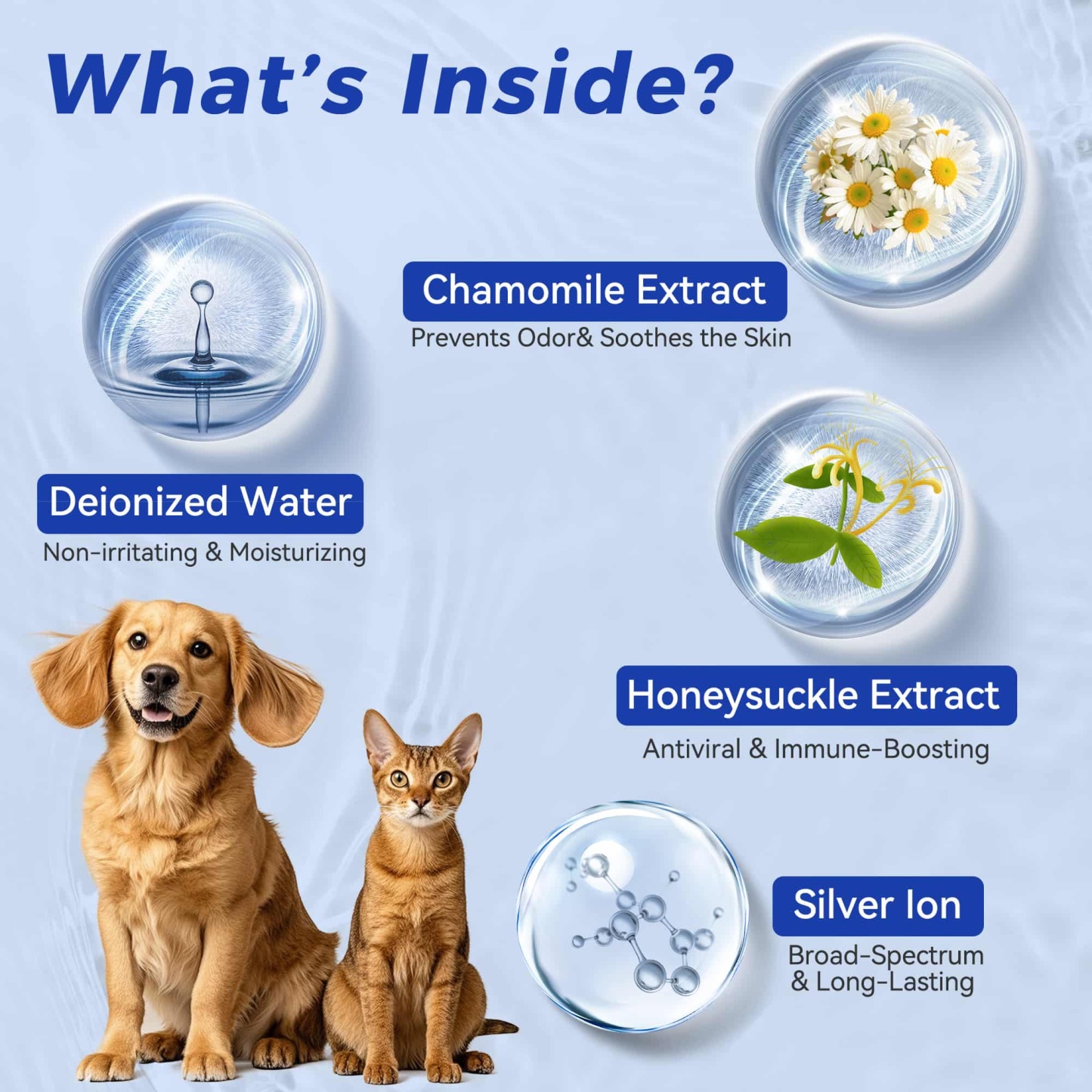 Wellix Pet Ear Cleaner Wipes - Natural Chamomile & Honeysuckle Ear Cleaning Wipes for Dogs and Cats - Itch Relief & Infection Care - 100 Count 2 Pack-CritterCorner