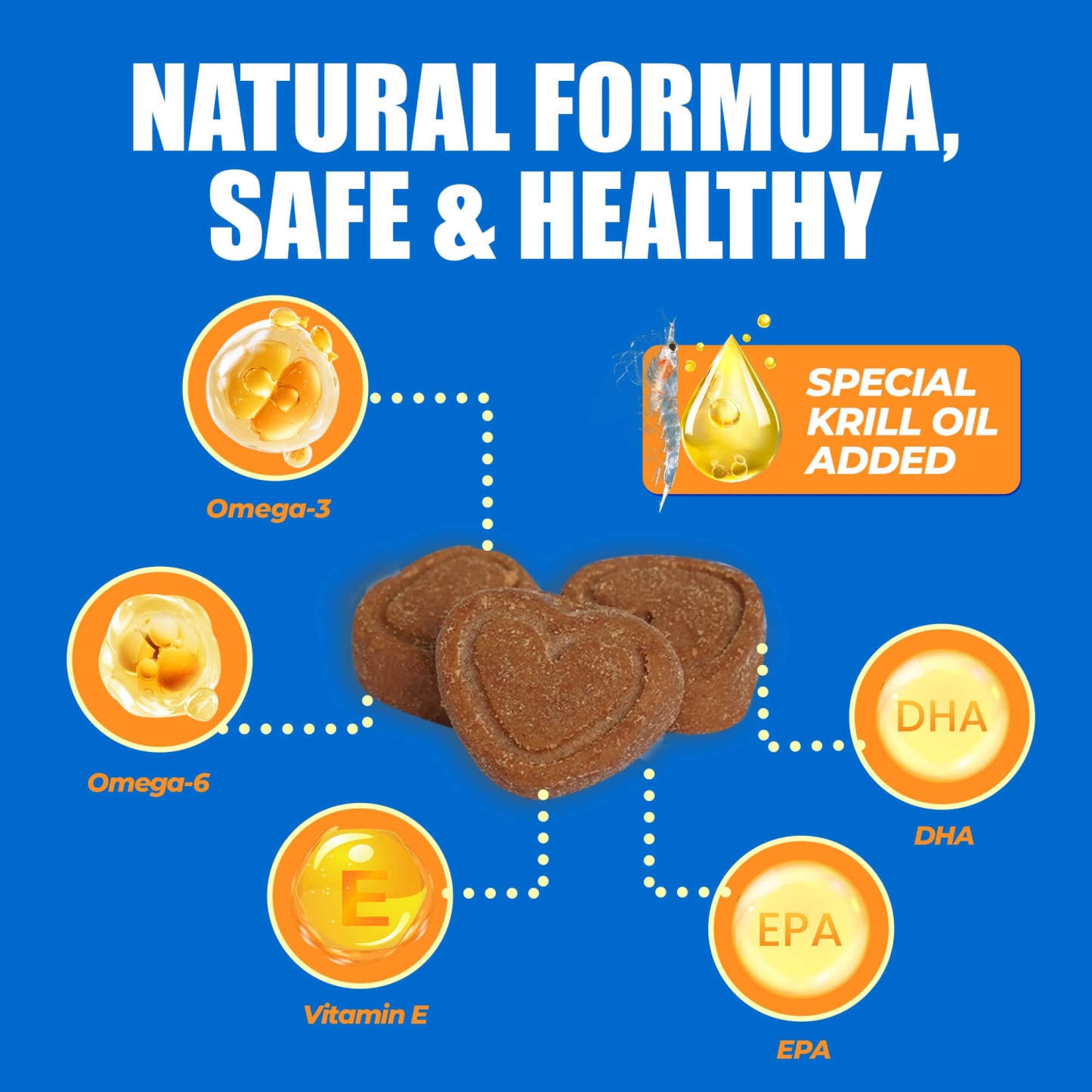 JUSTTRY 300 Bites Cat Skin & Coat Bites – Cat Omega-3 Salmon Oil for Healthy Skin, Itchy Skin Relief & Cat Shedding Control, 6.35oz, 300 Bites-CritterCorner