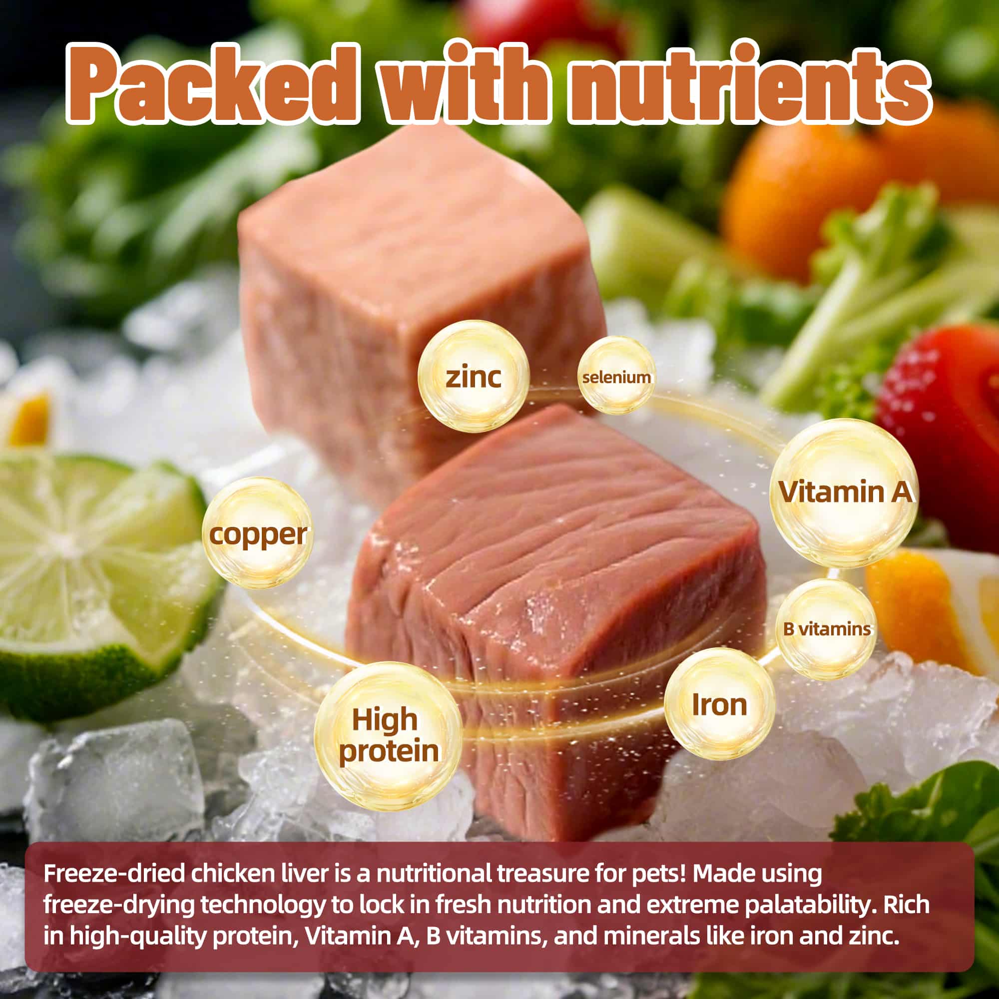 JUSTTRY Freeze-Dried Chicken Liver  – Single-Ingredient Dog Treats & Cat Treats,High-Protein, Rich in Iron & Vitamin A, Ideal for Training Treats, 8.71oz-CritterCorner