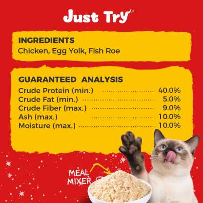 JUSTTRY Fish Roe Freeze-Dried Food Toppers – Chicken & Egg Yolk & Fish Roe, High-Protein for Dogs & Cats, Omega-3 Supports Skin & Coat Health, 8oz-CritterCorner