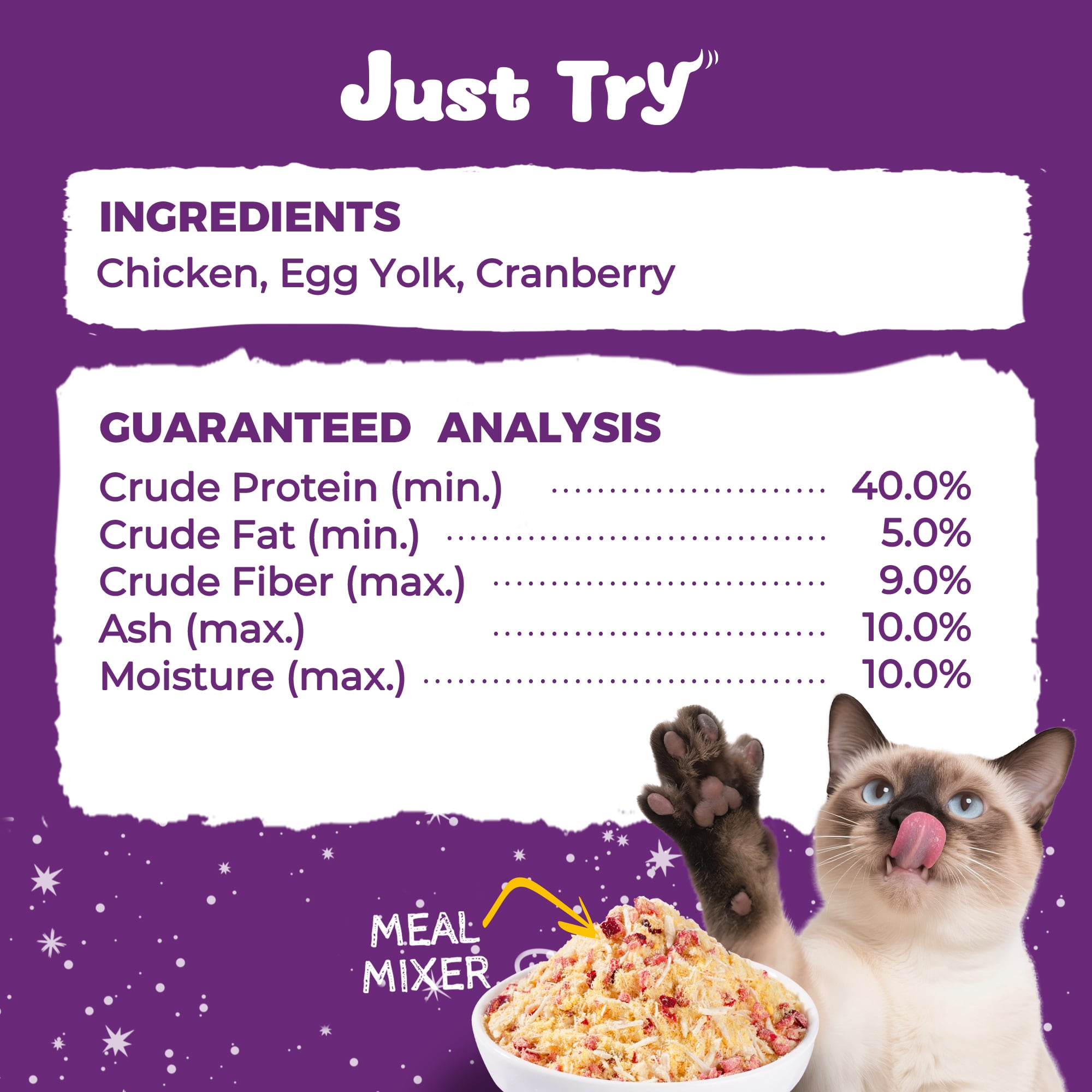 JUSTTRY Cranberry Freeze-Dried Food Toppers – Chicken,  Egg Yolk, Cranberry, High-Protein for Kidney Bladder UT Support For Dogs & Cats, 8oz-CritterCorner