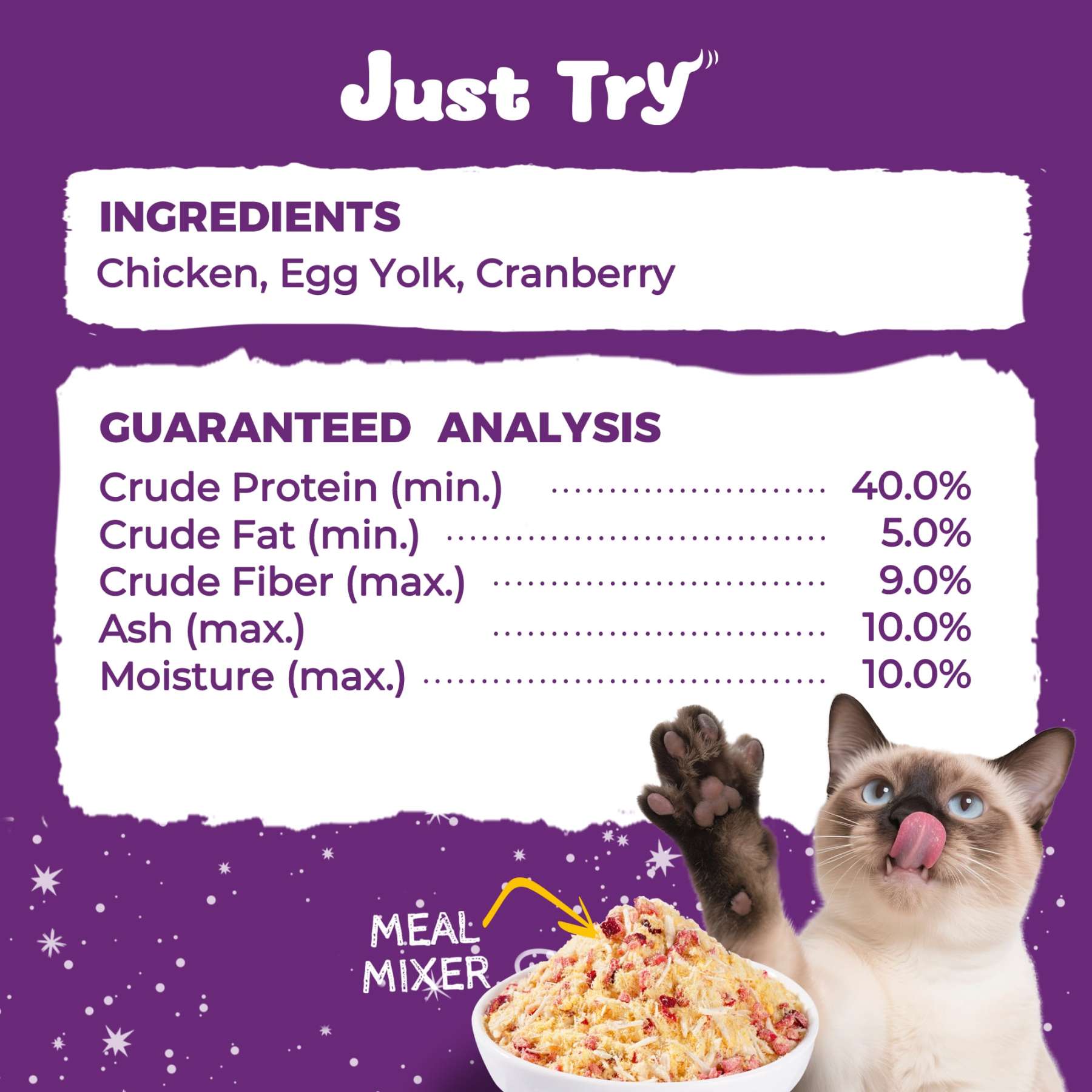 JUSTTRY Cranberry Freeze-Dried Food Toppers – Chicken,  Egg Yolk, Cranberry, High-Protein for Kidney Bladder UT Support For Dogs & Cats, 8oz-CritterCorner