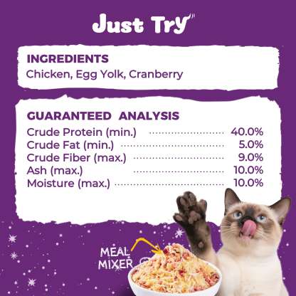 JUSTTRY Cranberry Freeze-Dried Food Toppers – Chicken,  Egg Yolk, Cranberry, High-Protein for Kidney Bladder UT Support For Dogs & Cats, 8oz-CritterCorner