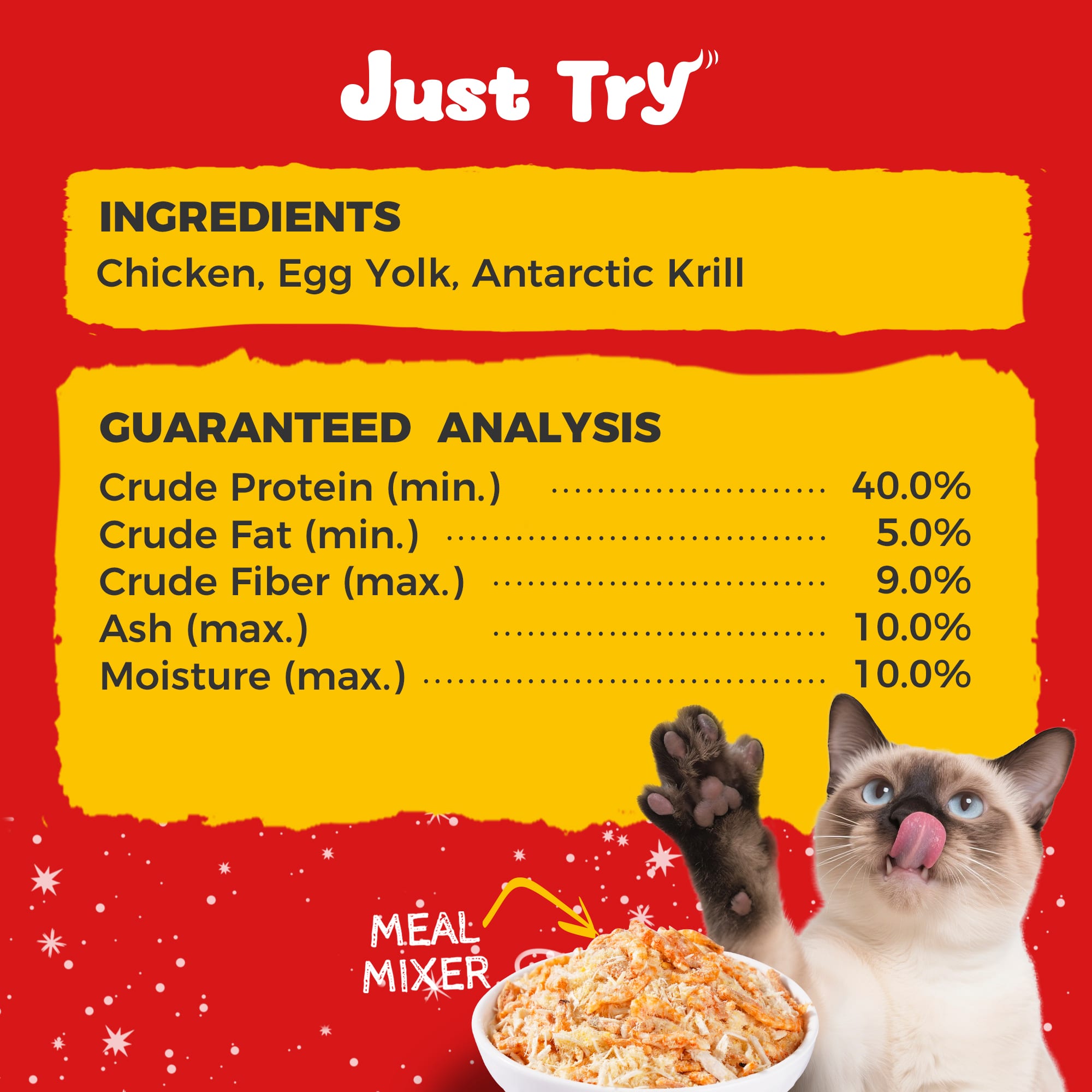 JUSTTRY Antarctic Krill Freeze-Dried Food Topper – Chicken, Egg Yolk, Antarctic Krill, High Protein & Low Fat Cat Treats for Dogs & Cats, 8oz-CritterCorner