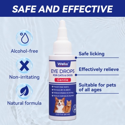 Wellix Pet Eye Drops – 60ml Blueberry Soothing Formula for Eye Allergy & Infection Treatment -CritterCorner