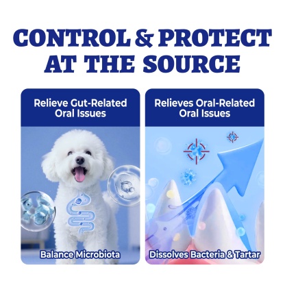 Wellix Cat & Dog Breath Freshener Water Additive - Natural Probiotic & Lysozyme Mouthwash for Teeth Cleaning & Dental Care - Reduces Bad Breath & Plaque - 12.85 fl oz-CritterCorner