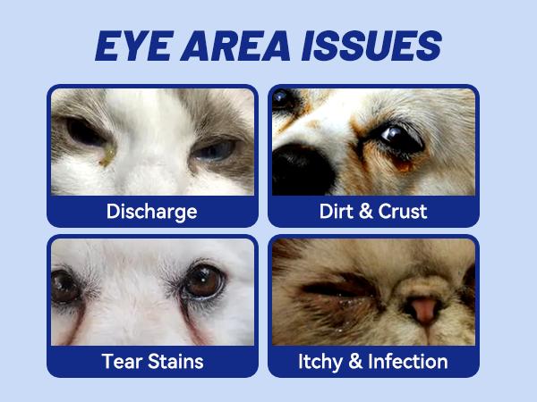 Wellix 110-Count Pet Eye Wipes - Gently Reduce Tear Stain, Debris, Discharge, Crust for Dogs & Cats