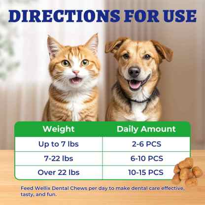 Wellix Dental Treats for Cats and Small Dogs – 8.82oz Crunchy Teeth Cleaning Treats for Plaque Control & Fresh Breath
