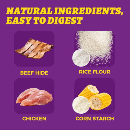 Wellix Handmade Beef Hide Treat Ball – 5.23oz (150g) Natural Beef & Chicken Chew for Dogs, Durable & Dental Health-CritterCorner