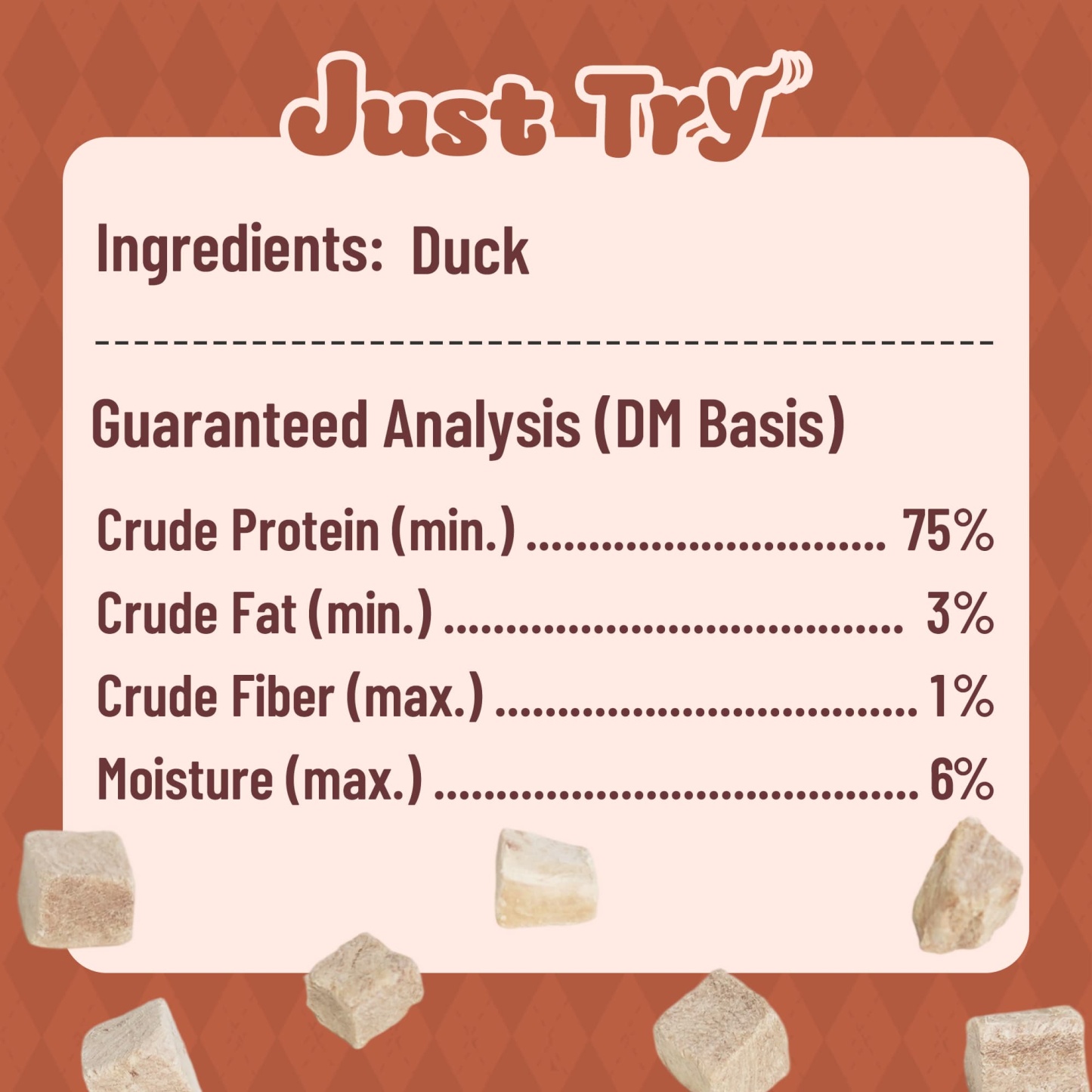 JUSTTRY Freeze-Dried Duck Cubes – Single-Ingredient Grain-Free High-Protein Training Treats for Dogs & Cats, Supports Skin & Joint Health，6.35oz-CritterCorner