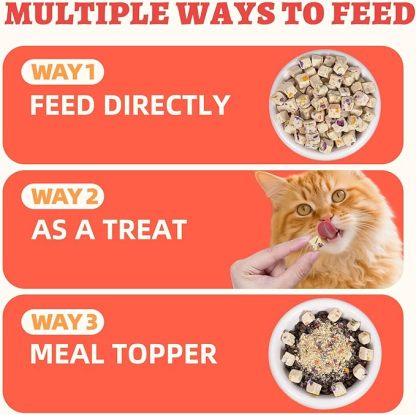Wellix Freeze Dried Chicken&Vegetables Treats for Cats&Dogs - Healthy Freeze Dried Cat Treats Rich in Pumpkin,Cranberry,etc - High-Protein Food Topper for Gut Health 4.23oz