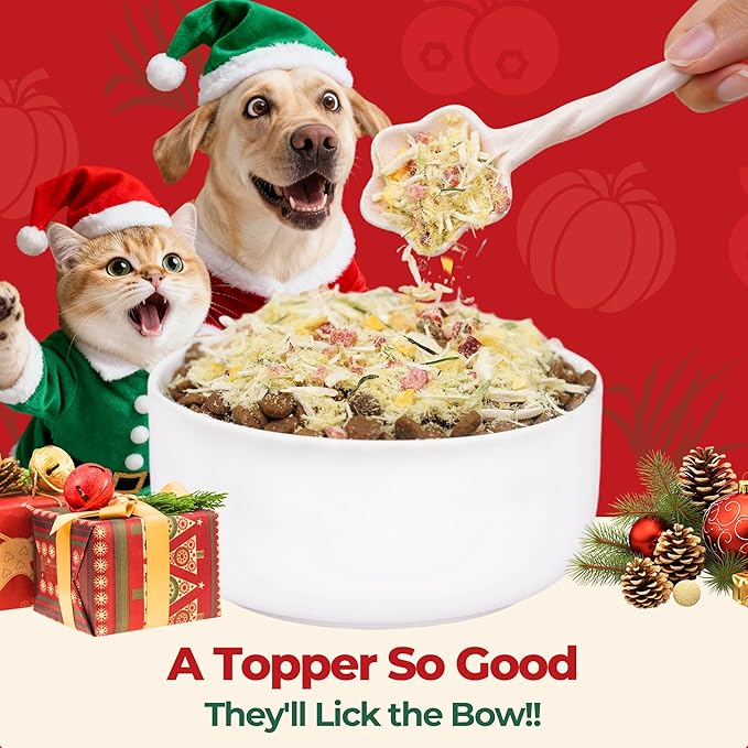 Wellix Dog & Cat Food Topper - Antarctic Krill Treats Freeze Dried Egg Yolk&Chicken Flavor Low Calorie - Cognitive and Skin & Coat Support - Healthy Cat Treats for Indoor Cats