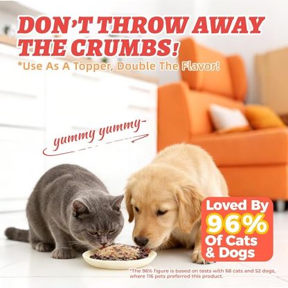 Wellix Freeze Dried Chicken&Vegetables Treats for Cats&Dogs - Healthy Freeze Dried Cat Treats Rich in Pumpkin,Cranberry,etc - High-Protein Food Topper for Gut Health 4.23oz