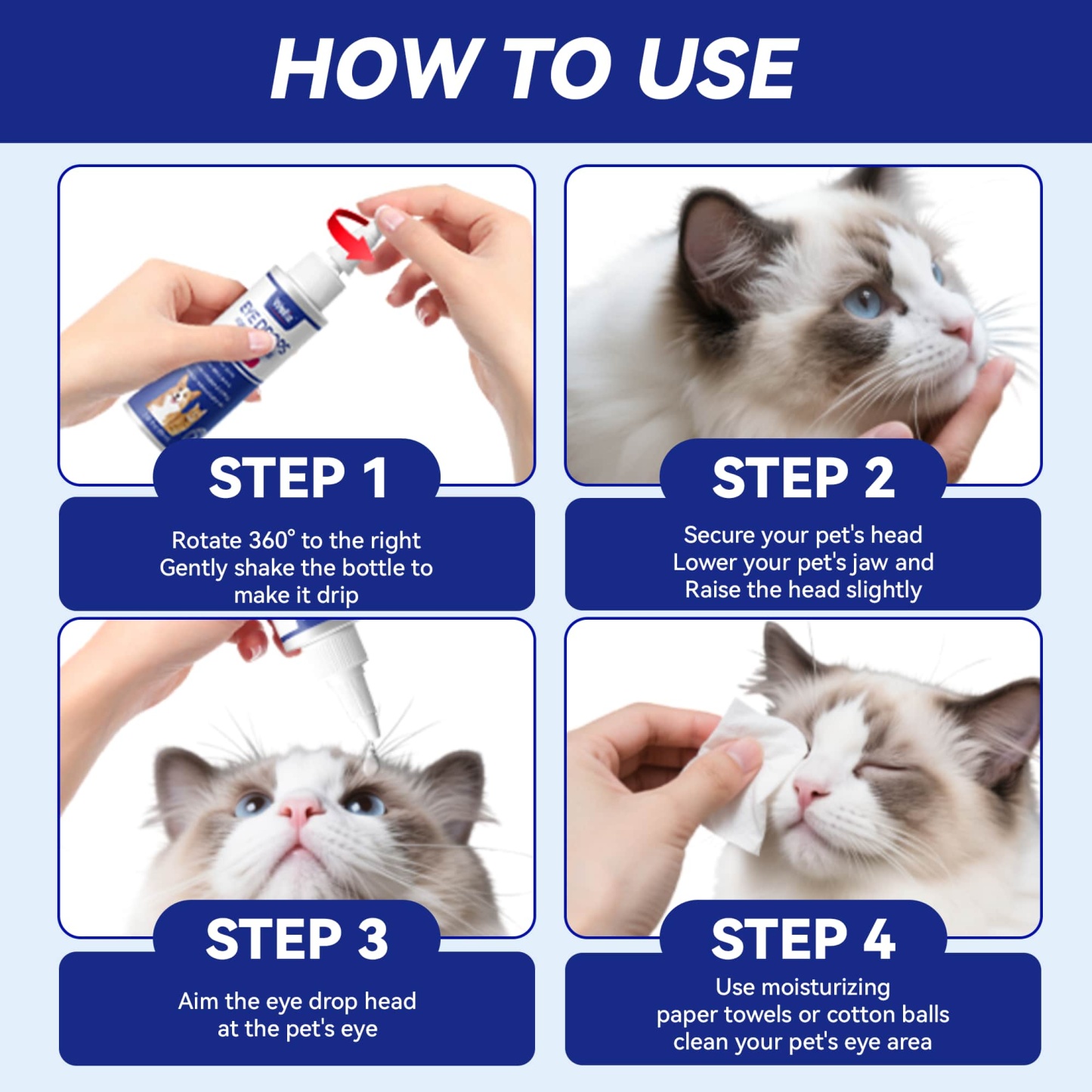 Wellix Pet Eye Drops – 60ml Blueberry Soothing Formula for Eye Allergy & Infection Treatment -CritterCorner