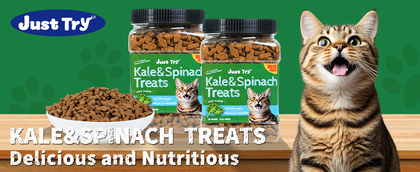 Kale &amp; Spinach Cat Treats for Indoor Cats