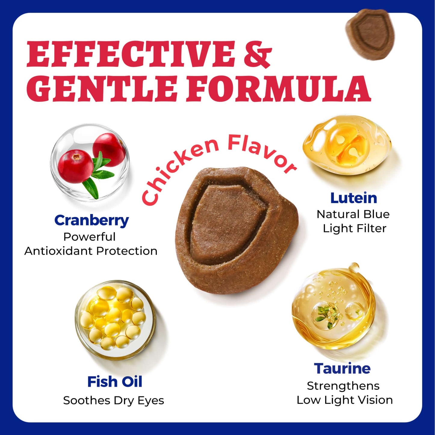 Wellix Dog Vision Bites – 260 Count with Cranberry, Lutein & Taurine for Tear Stain Removal & Vision Health-CritterCorner