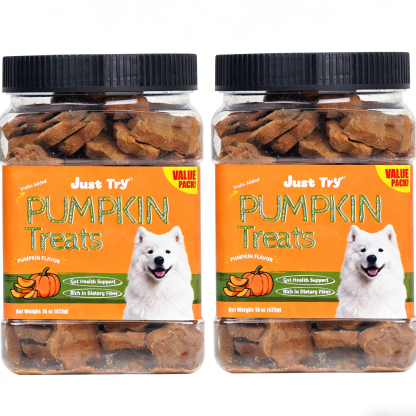 Just Try 15 OZ Pumpkin Dog Treats Biscuits Digestive Support Gut Health Training Treats Healthy Dog Treats