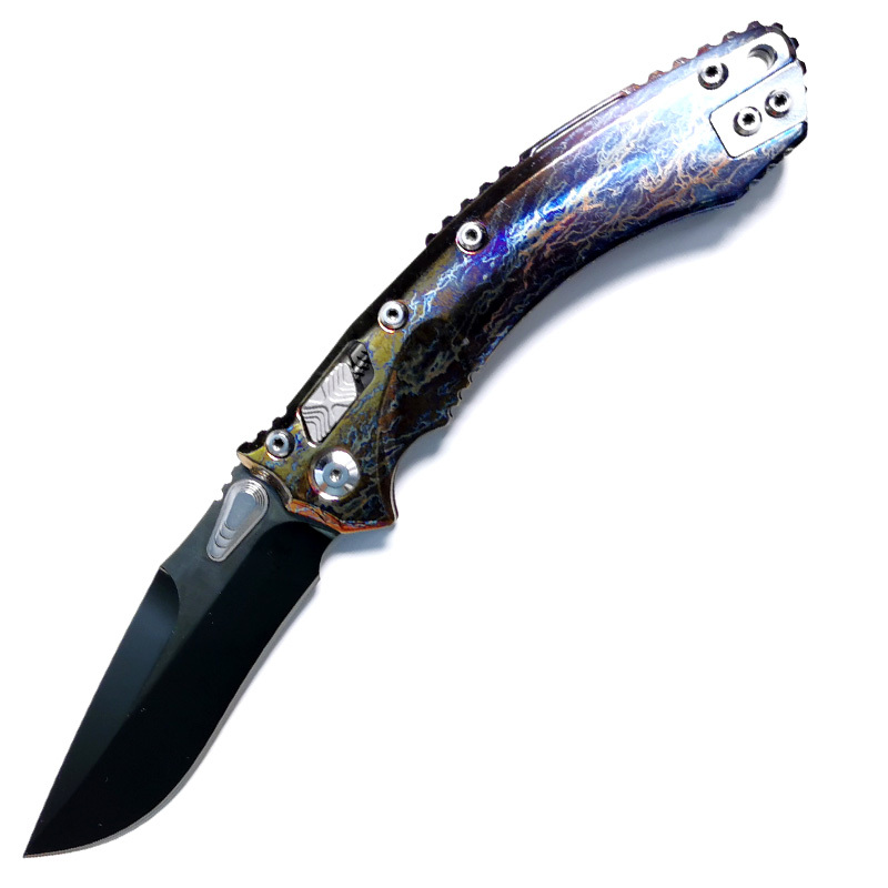H413-B folding knife Böhler M390 high quality steel Mirror/DLC Diamond-Like Carbon titanium alloy hilt Fruit knives
