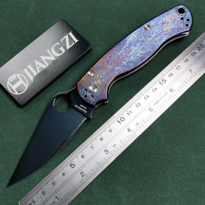 H173-A folding knife Böhler M390 high quality steel Mirror/DLC Diamond-Like Carbon titanium alloy hilt Fruit knives