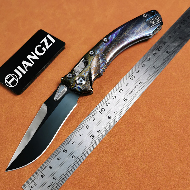 H413-B folding knife Böhler M390 high quality steel Mirror/DLC Diamond-Like Carbon titanium alloy hilt Fruit knives