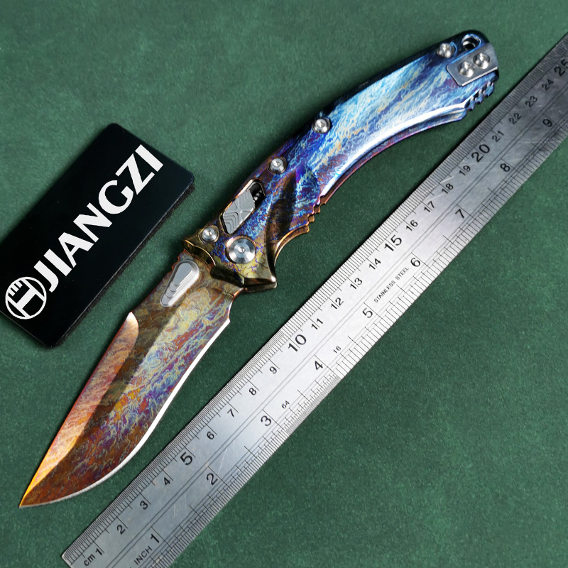 H413-H folding knife Böhler M390 high quality steel Diamond-Like Carbon titanium alloy hilt Fruit knives