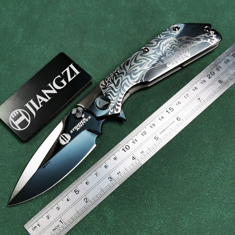 H250-C folding knife Böhler M390 high quality steel Mirror/DLC Diamond-Like Carbon titanium alloy hilt Fruit knives
